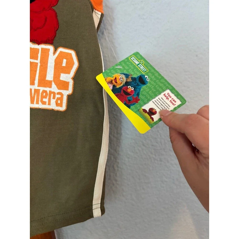 Sesame Street Elmo nwt Y2K romper safari elephant camera 12 mths deadstock